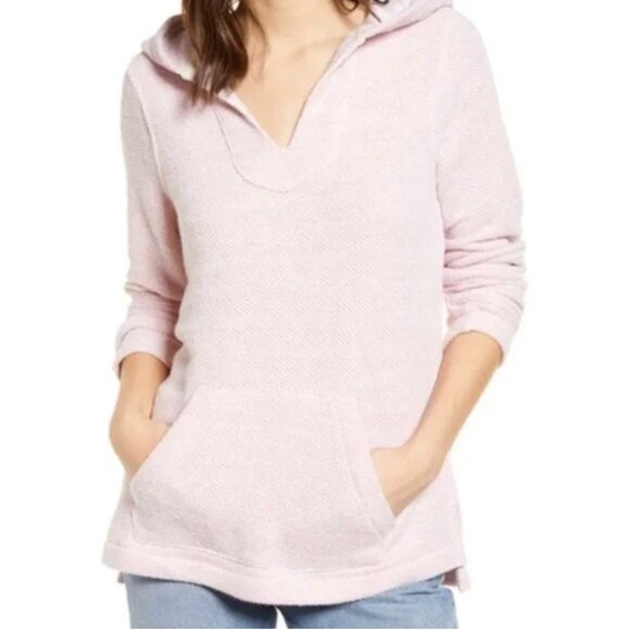 Faherty | Seabrook French Terry Poncho Pullover Hoodie Light Pink	| Size Medium - Picture 1 of 15